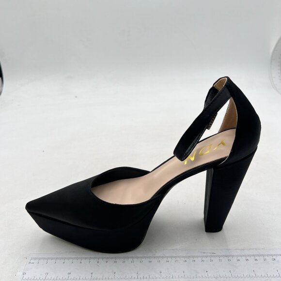 YDN Women Platform Sandals Ankle Strap D’Orsay Cone High Heels Pointed Toe Black - Picture 3 of 8